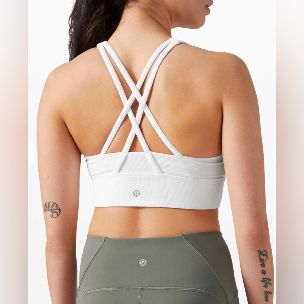 Lululemon Energy Bra High Neck Long Line *Medium Support, B-D Cup
White